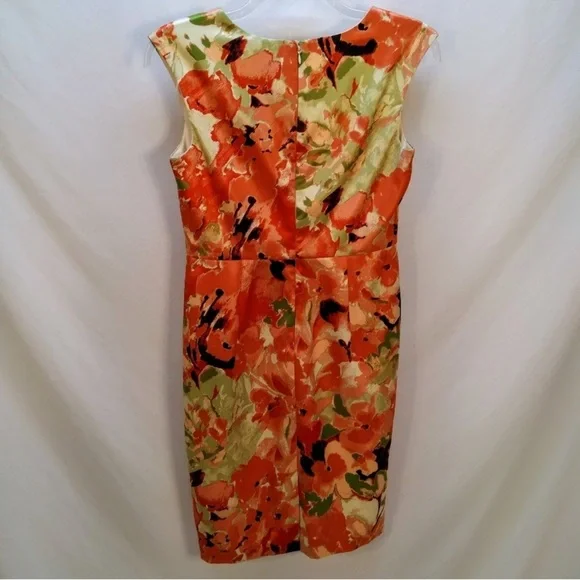 Chaya Sleeveless Floral Sheath Dress Size 10 Scoop Neck Work Wedding Cocktail - Picture 3 of 8